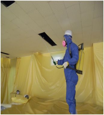 석면(텍스)해체 작업 습윤제살포