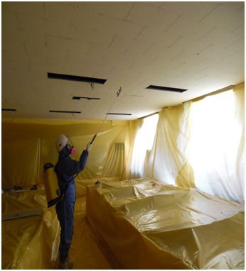 석면(텍스)해체 작업 습윤제살포