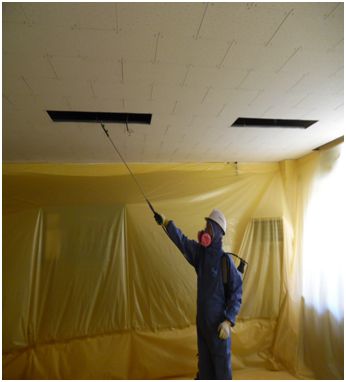 석면(텍스)해체 작업 습윤제살포