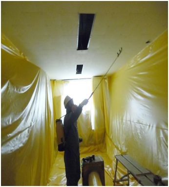 석면(텍스)해체 작업 습윤제살포